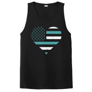 American Flag Sexual Assault Awareness Costume Ribbon Great Gift PosiCharge Competitor Tank