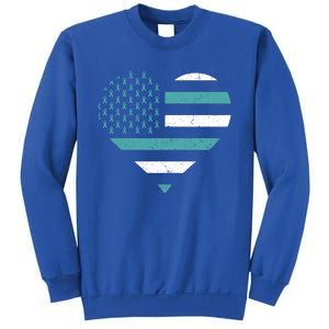 American Flag Sexual Assault Awareness Costume Ribbon Great Gift Sweatshirt