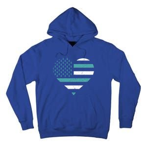 American Flag Sexual Assault Awareness Costume Ribbon Great Gift Tall Hoodie