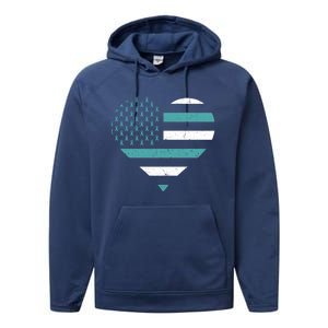 American Flag Sexual Assault Awareness Costume Ribbon Great Gift Performance Fleece Hoodie