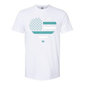 American Flag Sexual Assault Awareness Costume Ribbon Great Gift Softstyle CVC T-Shirt