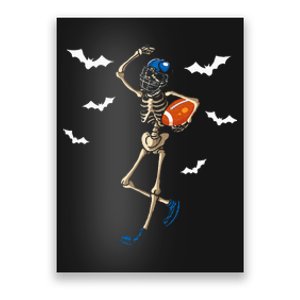 American Football Skeleton Halloween Football Fan Poster