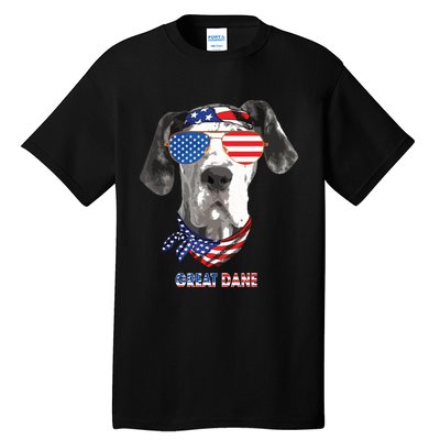 American Flag Shirts Great Dane Dog Lover Gifts Tall T-Shirt