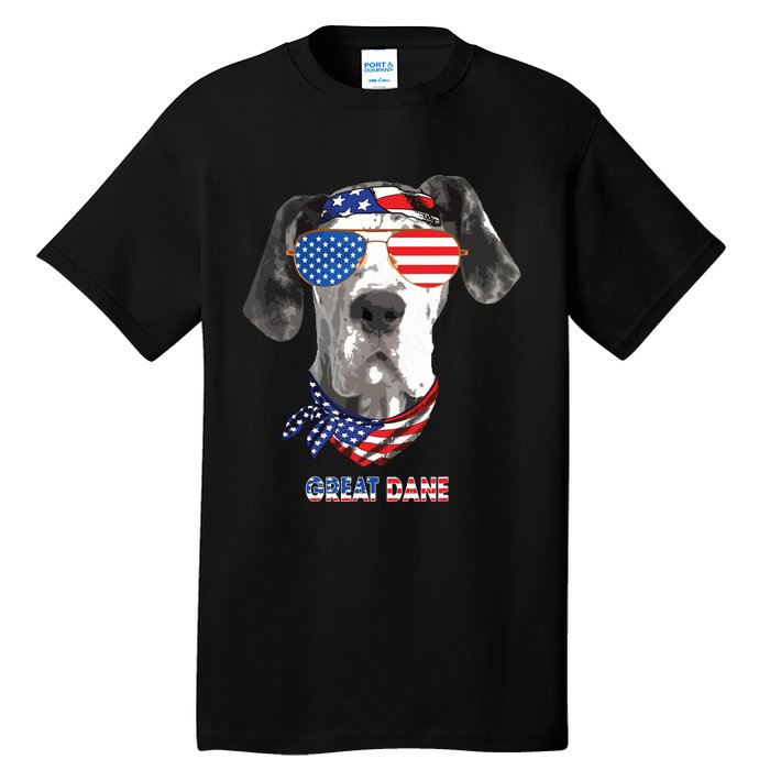 American Flag Shirts Great Dane Dog Lover Gifts Tall T-Shirt