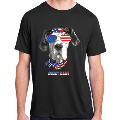 American Flag Shirts Great Dane Dog Lover Gifts Adult ChromaSoft Performance T-Shirt