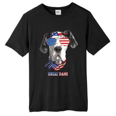 American Flag Shirts Great Dane Dog Lover Gifts Tall Fusion ChromaSoft Performance T-Shirt