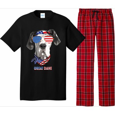 American Flag Shirts Great Dane Dog Lover Gifts Pajama Set