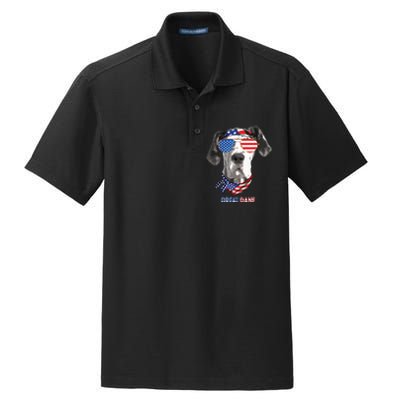 American Flag Shirts Great Dane Dog Lover Gifts Dry Zone Grid Polo