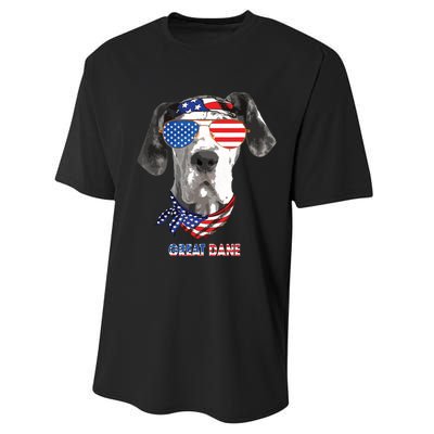 American Flag Shirts Great Dane Dog Lover Gifts Performance Sprint T-Shirt