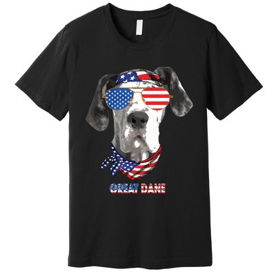 American Flag Shirts Great Dane Dog Lover Gifts Premium T-Shirt