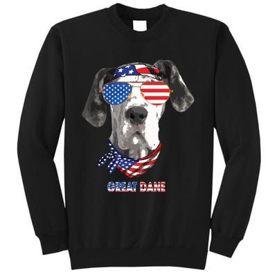 American Flag Shirts Great Dane Dog Lover Gifts Tall Sweatshirt