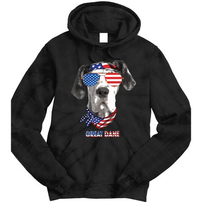 American Flag Shirts Great Dane Dog Lover Gifts Tie Dye Hoodie