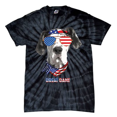 American Flag Shirts Great Dane Dog Lover Gifts Tie-Dye T-Shirt