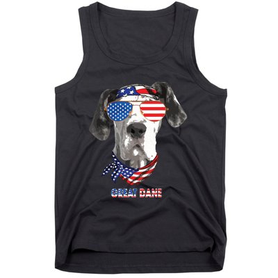 American Flag Shirts Great Dane Dog Lover Gifts Tank Top