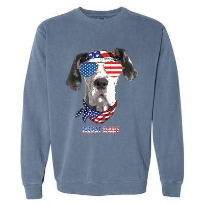 American Flag Shirts Great Dane Dog Lover Gifts Garment-Dyed Sweatshirt