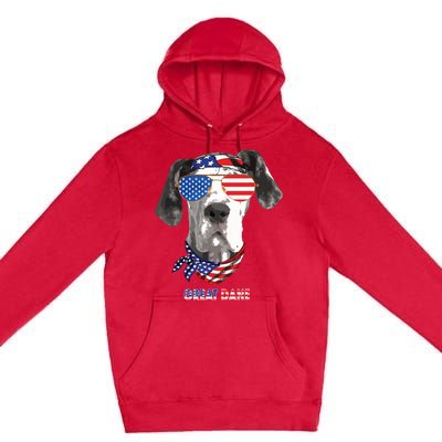 American Flag Shirts Great Dane Dog Lover Gifts Premium Pullover Hoodie