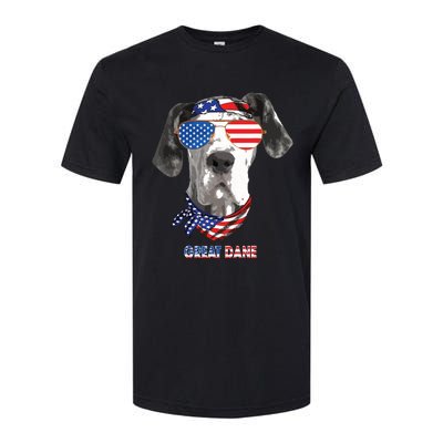 American Flag Shirts Great Dane Dog Lover Gifts Softstyle CVC T-Shirt