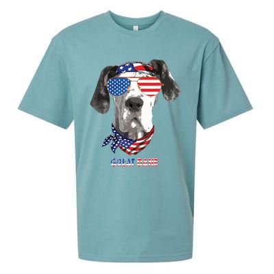 American Flag Shirts Great Dane Dog Lover Gifts Sueded Cloud Jersey T-Shirt