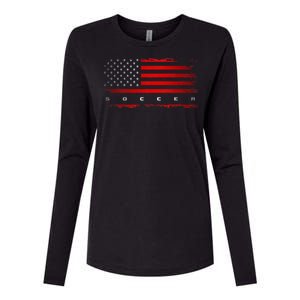 American Flag Soccer Apparel Soccer Womens Cotton Relaxed Long Sleeve T-Shirt