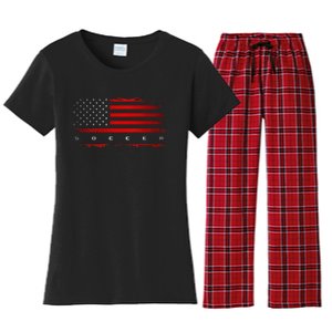 American Flag Soccer Apparel Soccer Women's Flannel Pajama Set