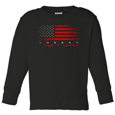 American Flag Soccer Apparel Soccer Toddler Long Sleeve Shirt