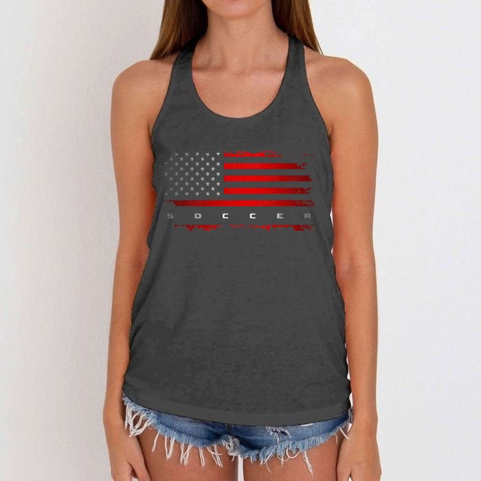 American Flag Soccer Apparel Soccer Women's Knotted Racerback Tank