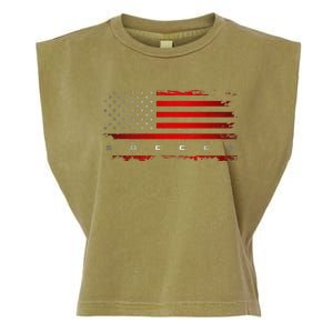 American Flag Soccer Apparel Soccer Garment-Dyed Women's Muscle Tee