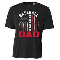 American Flag Softball Baseball Dad Gift Ball Father's Day Cooling Performance Crew T-Shirt