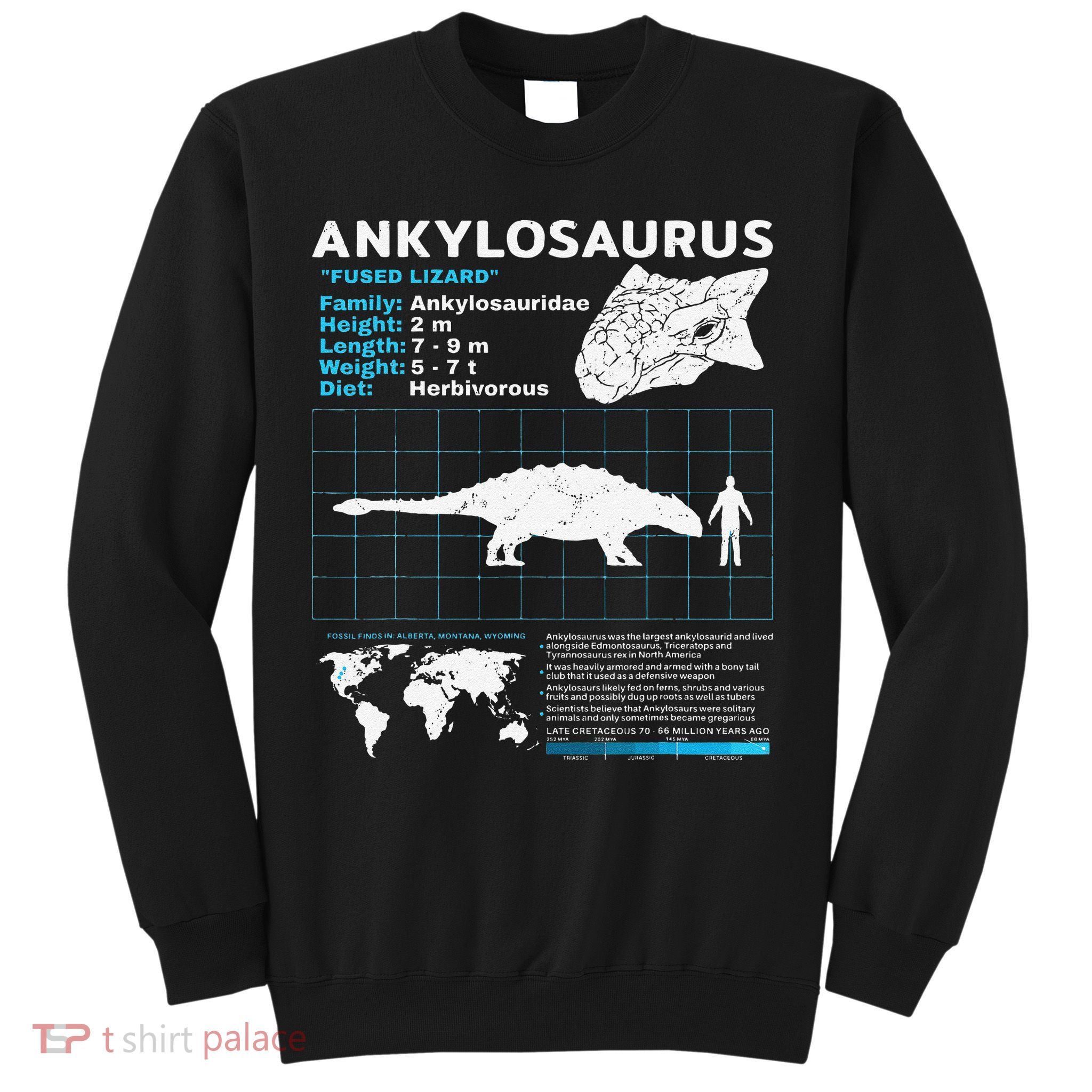 Ankylosaurus fact sheet Dinosaur Facts Gift Sweatshirt
