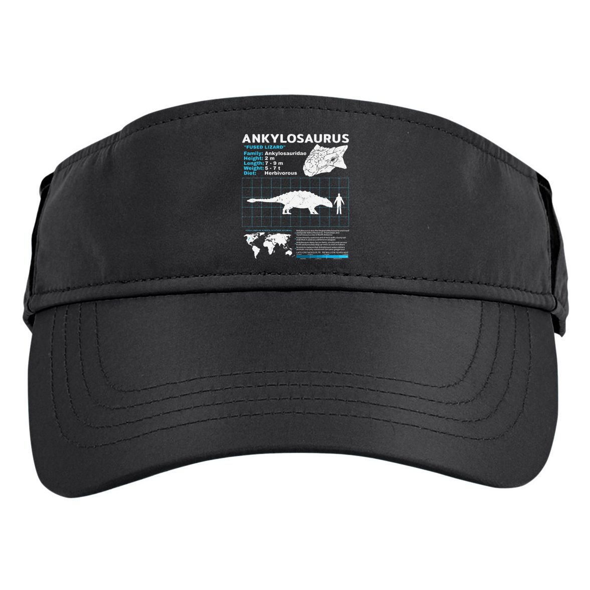 Ankylosaurus fact sheet Dinosaur Facts Gift Adult Drive Performance Visor