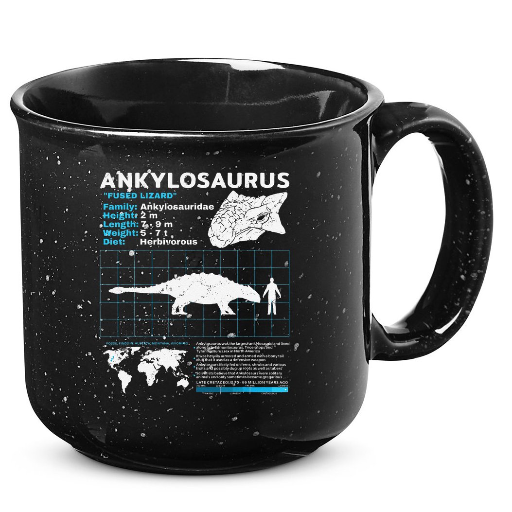 Ankylosaurus fact sheet Dinosaur Facts Gift 15oz Campfire Ceramic Mug