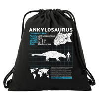 Ankylosaurus fact sheet Dinosaur Facts Gift Drawstring Bag