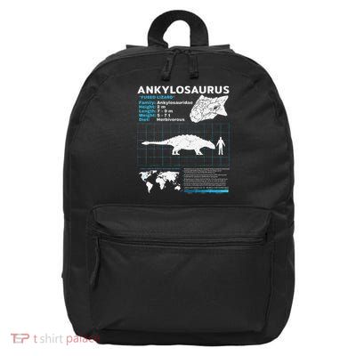 Ankylosaurus fact sheet Dinosaur Facts Gift 16 in Basic Backpack