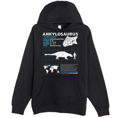 Ankylosaurus fact sheet Dinosaur Facts Gift Premium Pullover Hoodie
