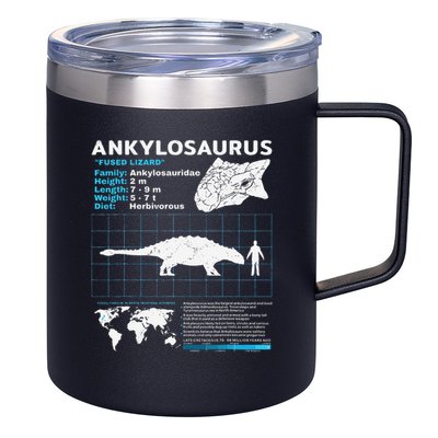 Ankylosaurus fact sheet Dinosaur Facts Gift 12oz Stainless Steel Coffee Mug