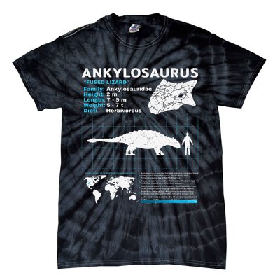 Ankylosaurus fact sheet Dinosaur Facts Gift Tie-Dye T-Shirt