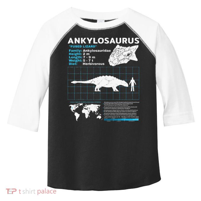 Ankylosaurus fact sheet Dinosaur Facts Gift Toddler Fine Jersey T-Shirt