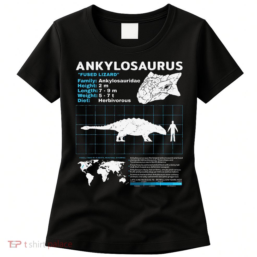 Ankylosaurus fact sheet Dinosaur Facts Gift Womens T-Shirt