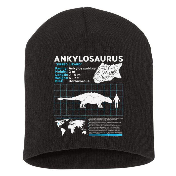 Ankylosaurus fact sheet Dinosaur Facts Gift Short Acrylic Beanie