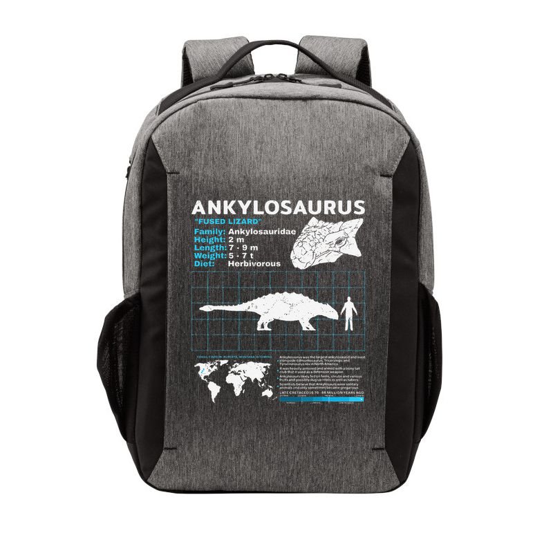 Ankylosaurus fact sheet Dinosaur Facts Gift Vector Backpack
