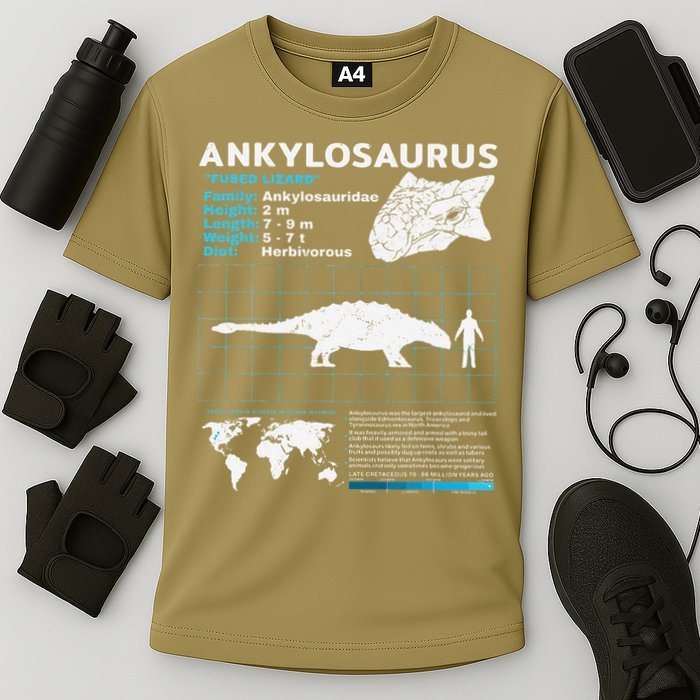 Ankylosaurus fact sheet Dinosaur Facts Gift Cooling Performance Crew T-Shirt