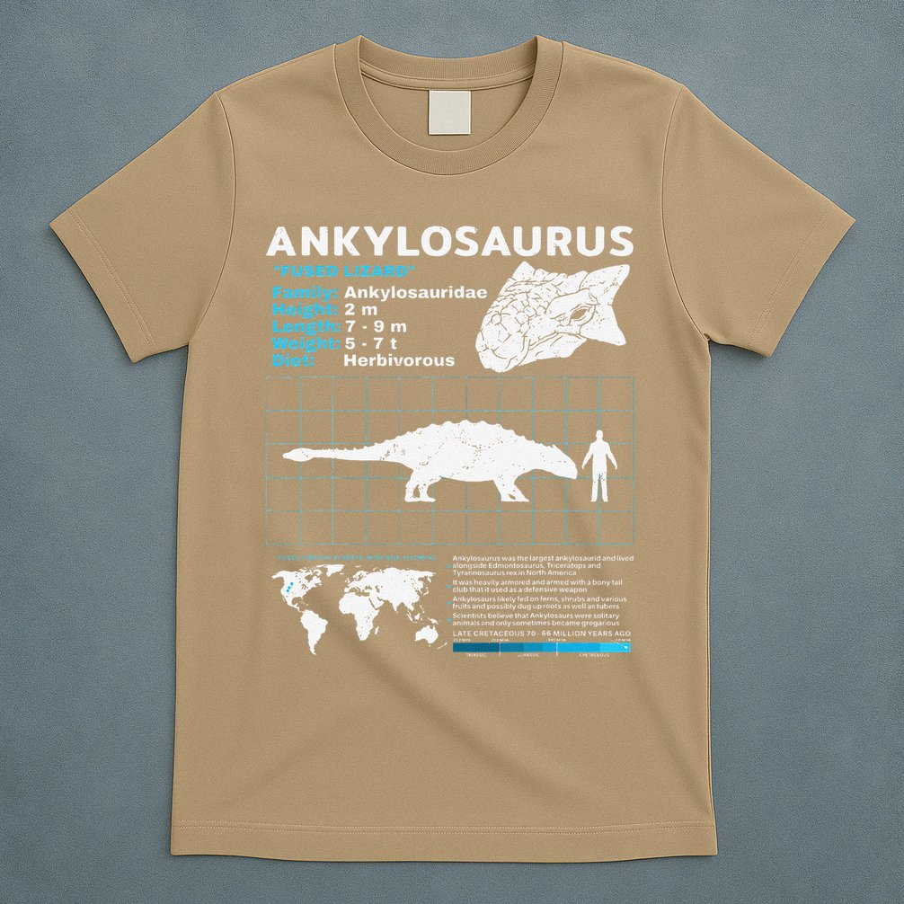 Ankylosaurus fact sheet Dinosaur Facts Gift T-Shirt