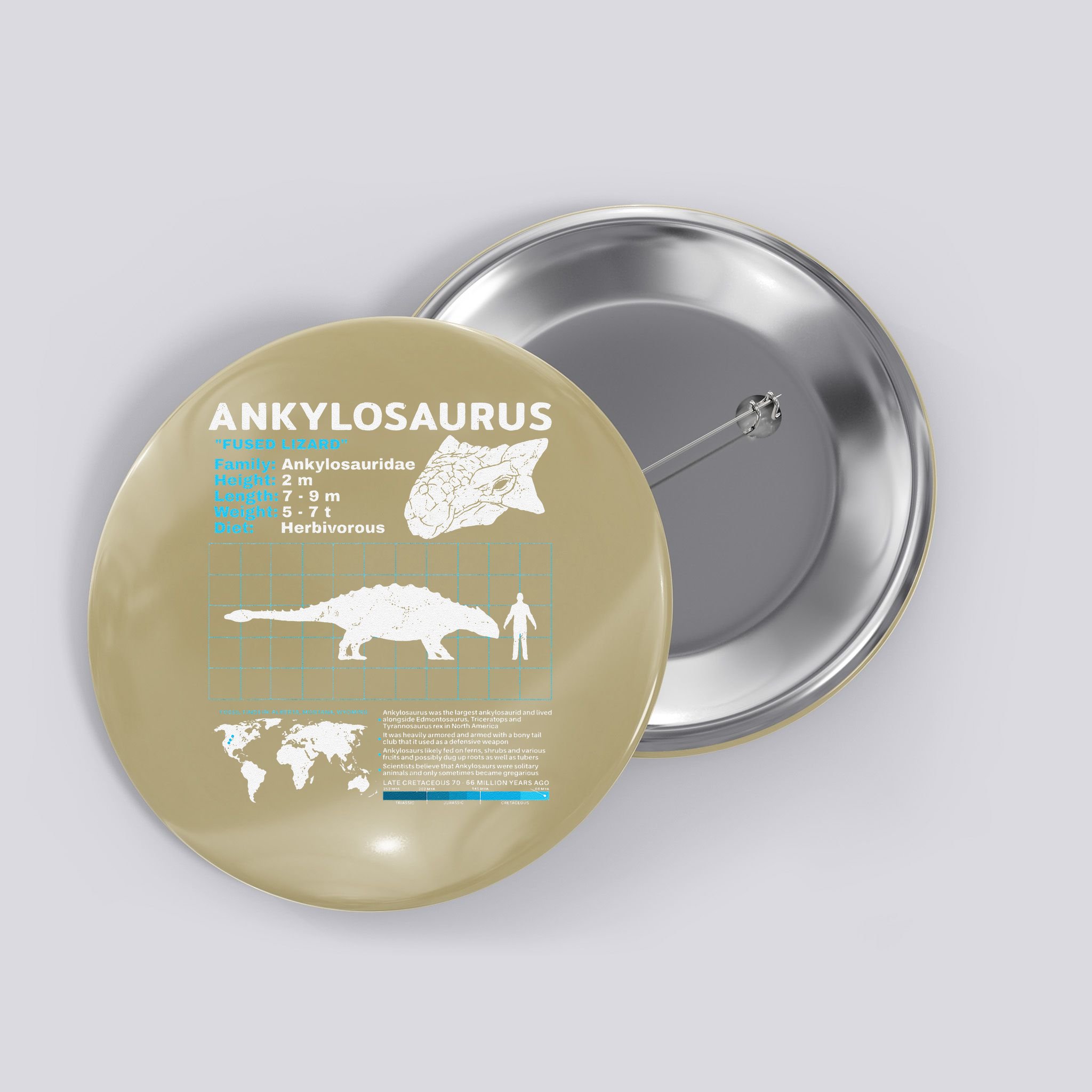 Ankylosaurus fact sheet Dinosaur Facts Gift Button