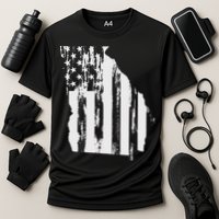American Flag State Of Georgia Distressed Patriotic Cooling Performance Crew T-Shirt