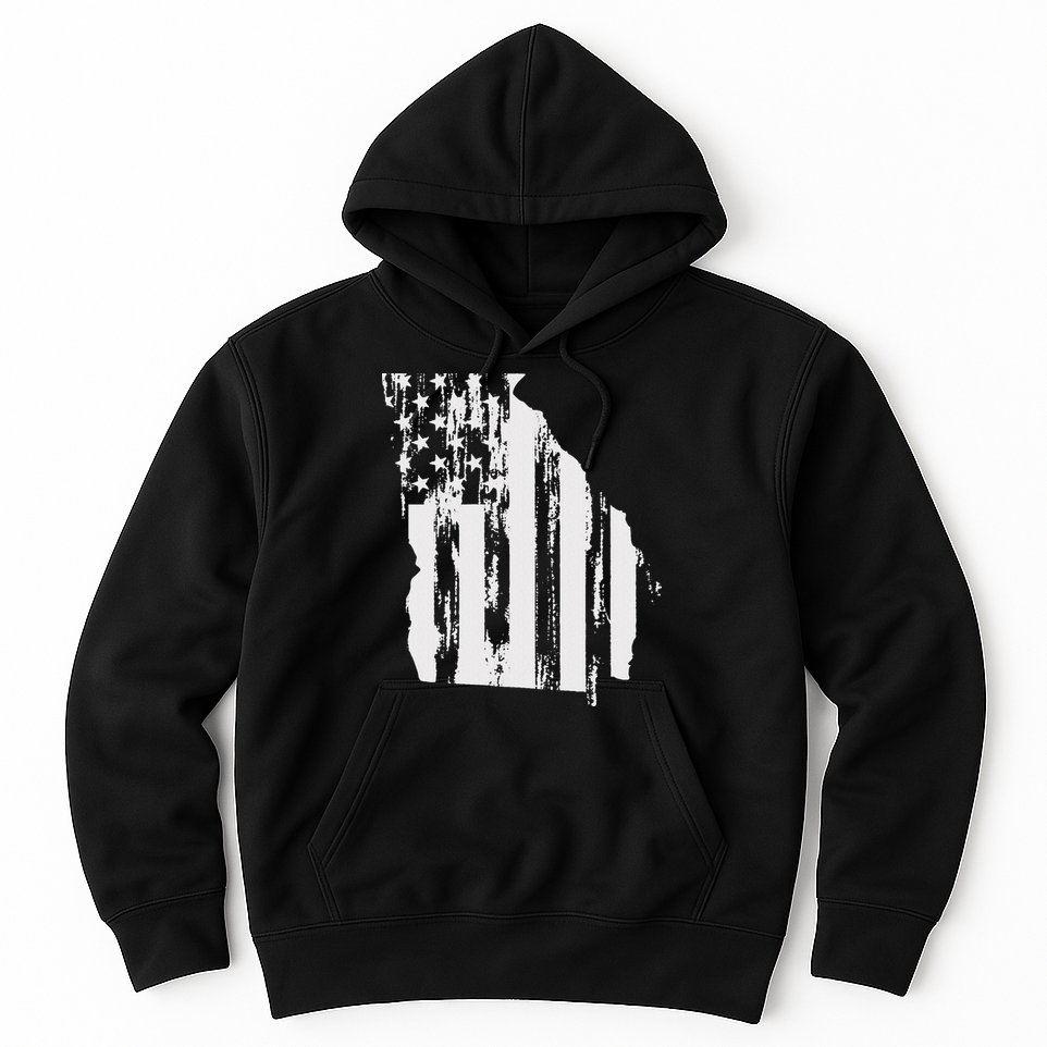 American Flag State Of Georgia Distressed Patriotic Hoodie
