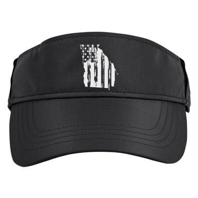 American Flag State Of Georgia Distressed Patriotic Adult Drive Performance Visor
