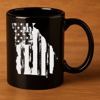 American Flag State Of Georgia Distressed Patriotic 11oz C Handle Ceramic Mug