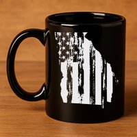 American Flag State Of Georgia Distressed Patriotic 11oz C Handle Ceramic Mug