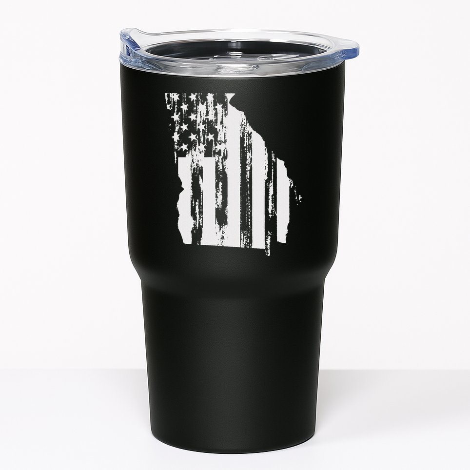 American Flag State Of Georgia Distressed Patriotic Tumbler