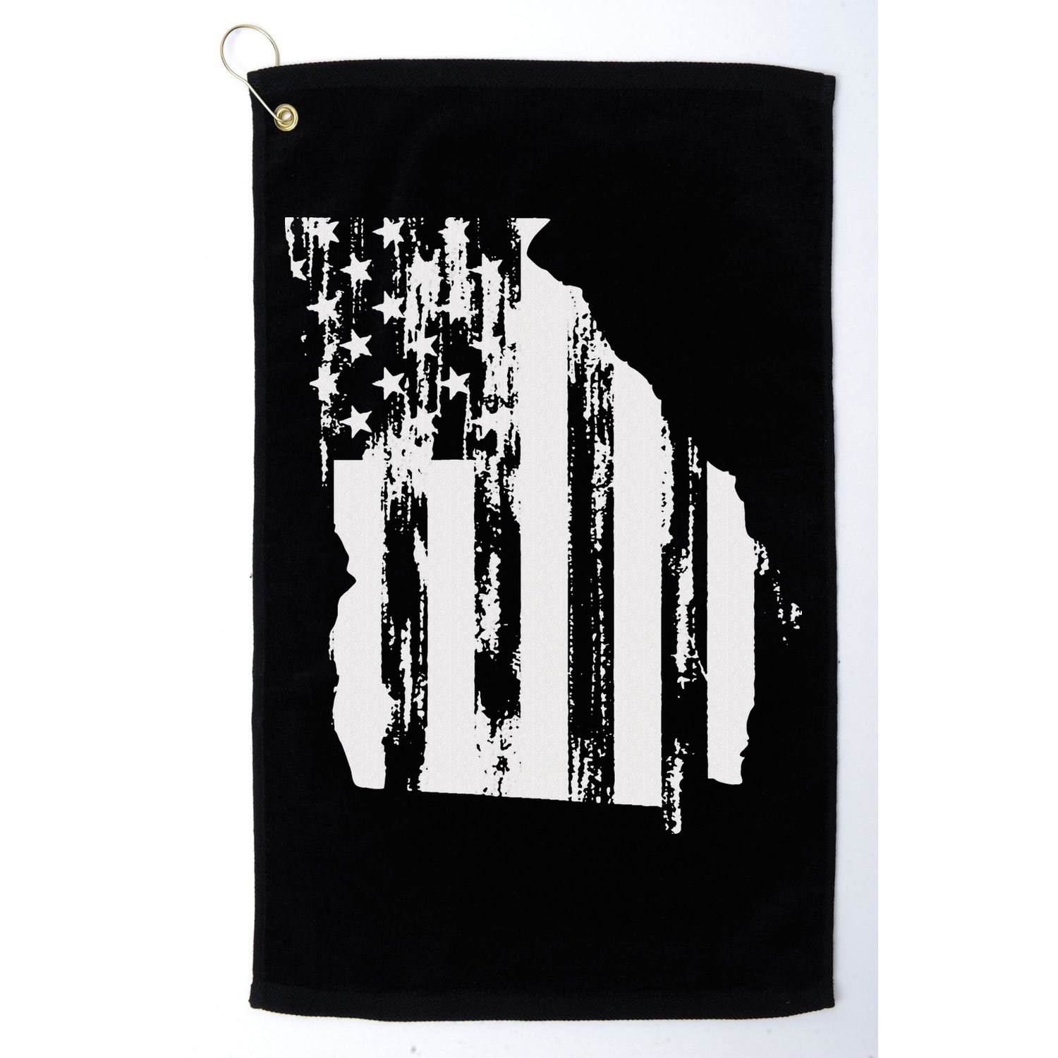 American Flag State Of Georgia Distressed Patriotic Golf Towel